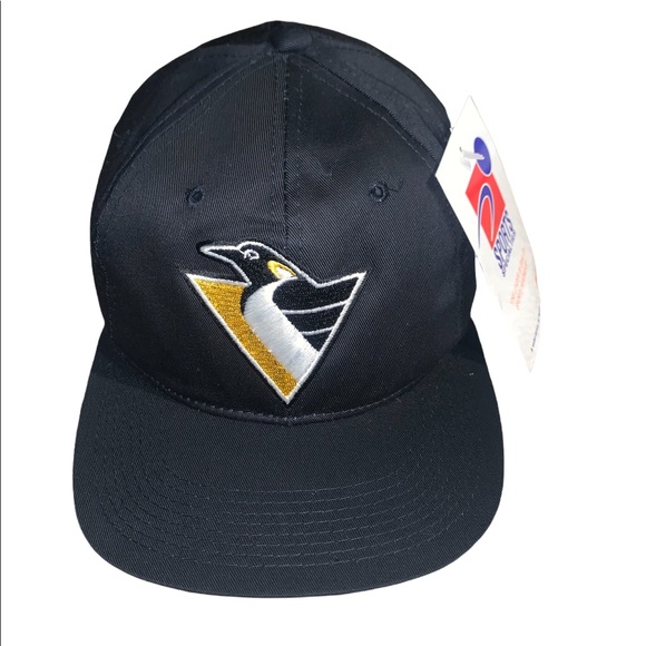 Vintage 90s Pittsburgh Penguins Plain Logo Sports Specialties Snapback Hat - Picture 1 of 7
